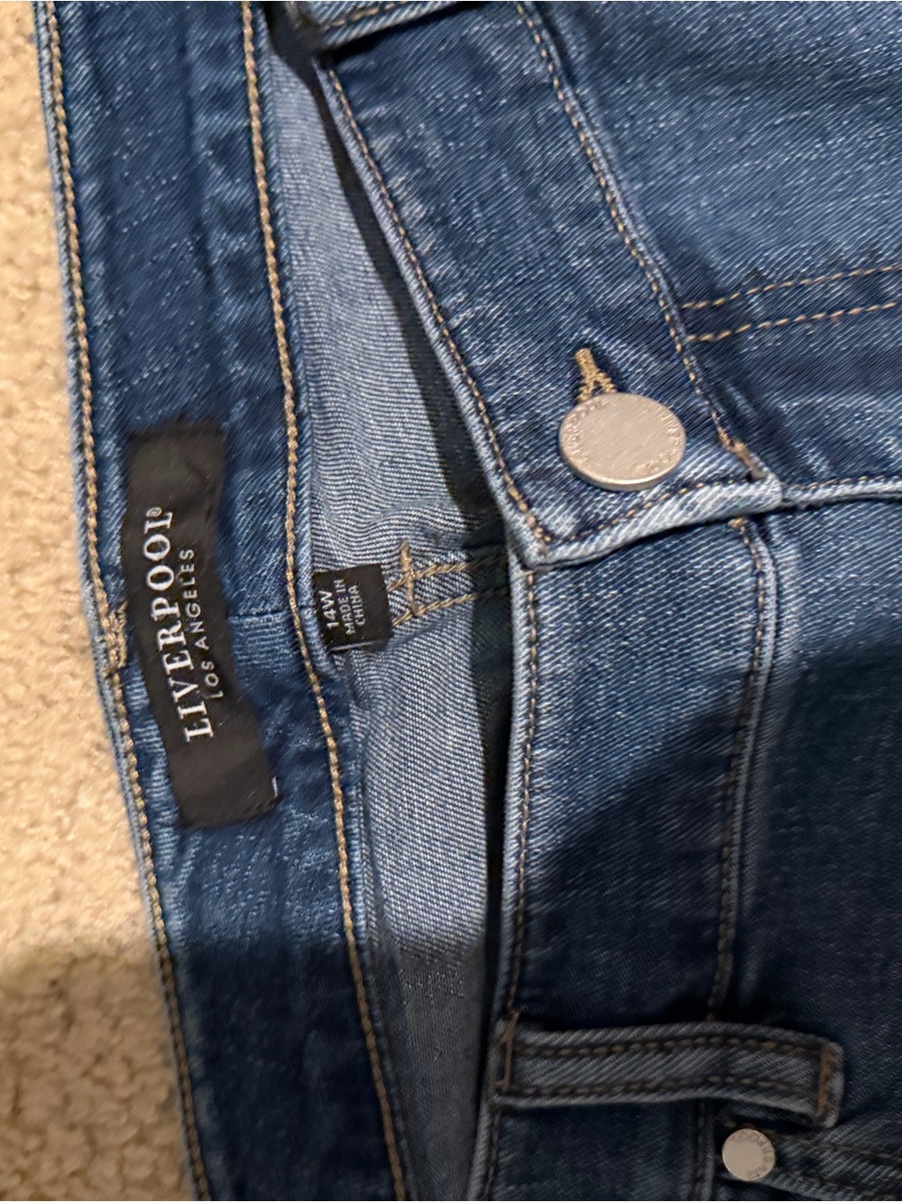 Liverpool LA Blue Stretch Jeans - Classic Straight Fit size 14 - Picture 3 of 3